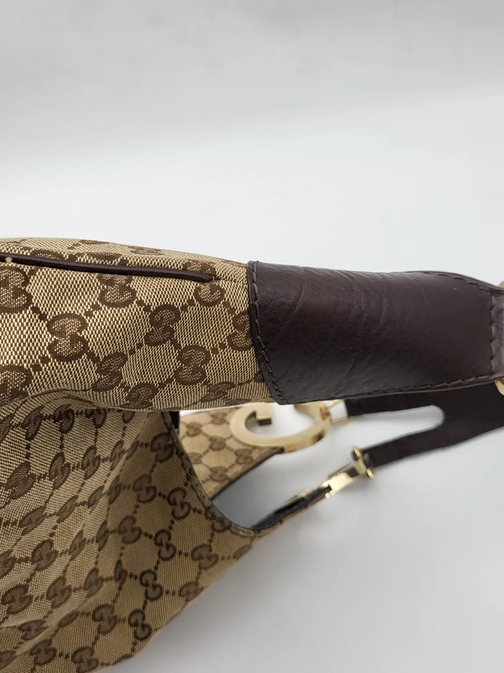 GUCCI Monogram Medium Charlotte Hobo Brown,, Authentic!!
